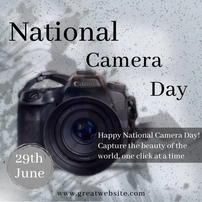 Grey Modern & Minimal National Camera Day  In Instagram Post template