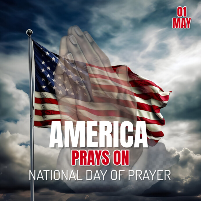 Grey Modern & Minimal National Day Of Prayer Instagram Post template