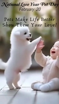 Grey Modern & Minimal National Love Your Pet Day Instagram Reel template