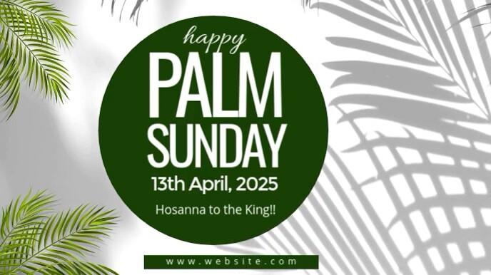 Grey Modern & Minimal Palm Sunday Video Digital Display (16:9) template