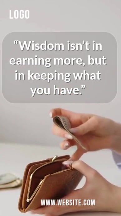 Grey Modern & Minimal Save Smart — Inspirational Finance Video Template ...