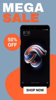 Grey Modern & Minimal Smartphone Mega Sale Instagram Story template