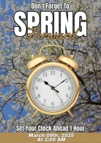 Grey Modern & Minimal Spring Forward A3 template