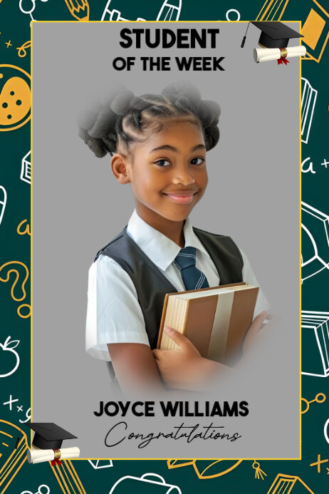 Student Of The Week Certificate – Editable School Recognition Poster template