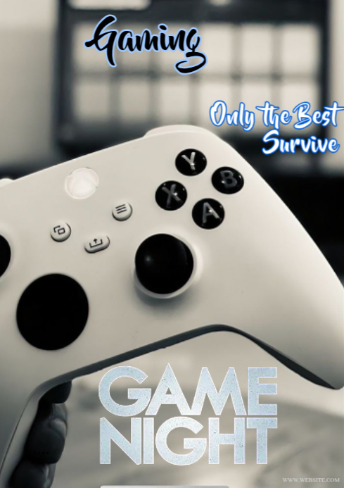 Grey Modern & Minimal This Is A Minimalist And Moody Poster Design For A Gaming Event Or "game Night A4 template