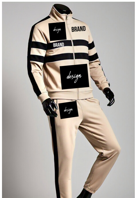 Grey Modern & Minimal Track Suit Mockup  A5 template