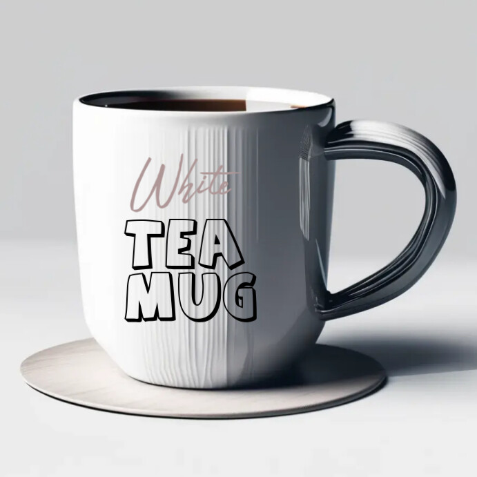 Grey Modern & Minimal White Tea Mug Mock Up Instagram Post template