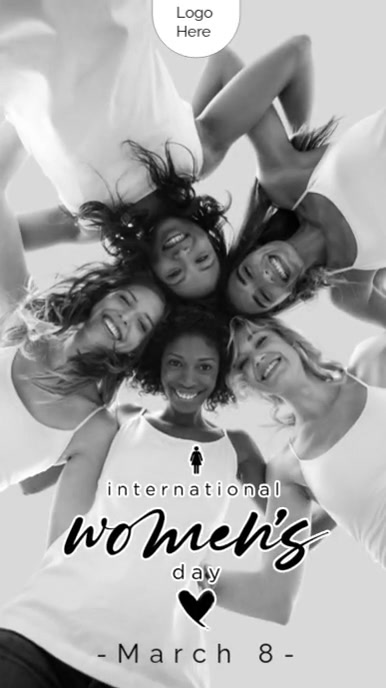 Grey Modern & Minimal Women Day In Monochrome Reel Instagram template