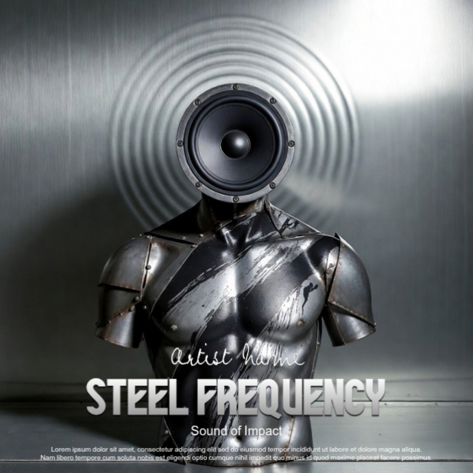 Grey Music edm industrial Album Cover Template | PosterMyWall