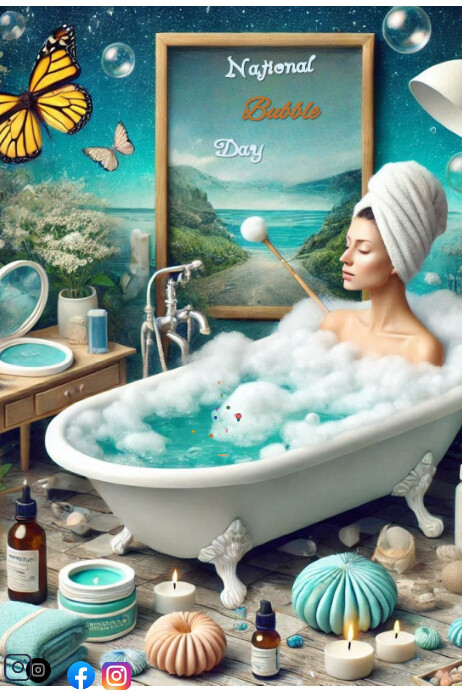 Copy of Grey National Bubble Day Template Poster | PosterMyWall