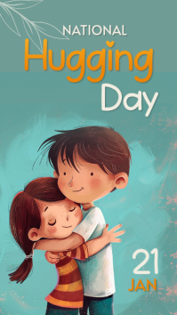 Grey National Hugging Day Instagram Story template