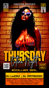 Grey Neon Thursday Party Instagram Story template
