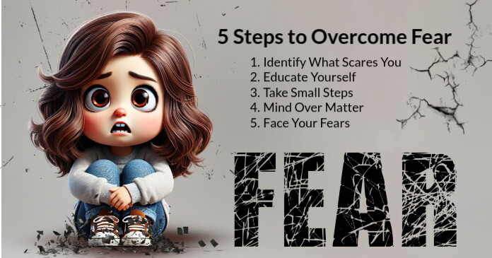 Grey Overcoming Fear Facebook Shared Image template