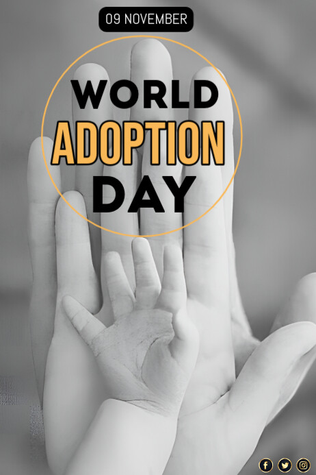 Plantilla de Grey Pastel Adoption Day Poster | PosterMyWall