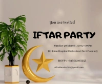 Grey Pastel Break Your Fast With Us Medium Rectangle template