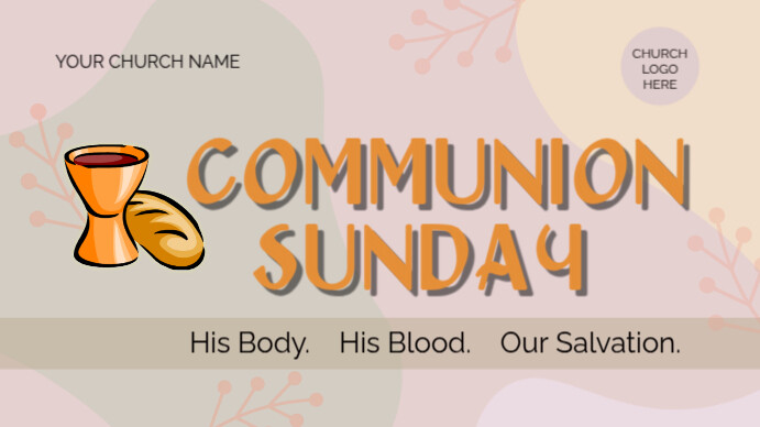 Grey Pastel Comunion Digital Display (16:9) template