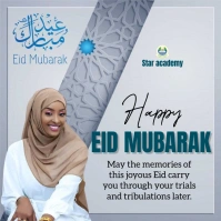 Grey Pastel Eid Mubarak Instagram Post template