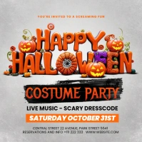 Grey Pastel Halloween Costume Party Instagram Post template