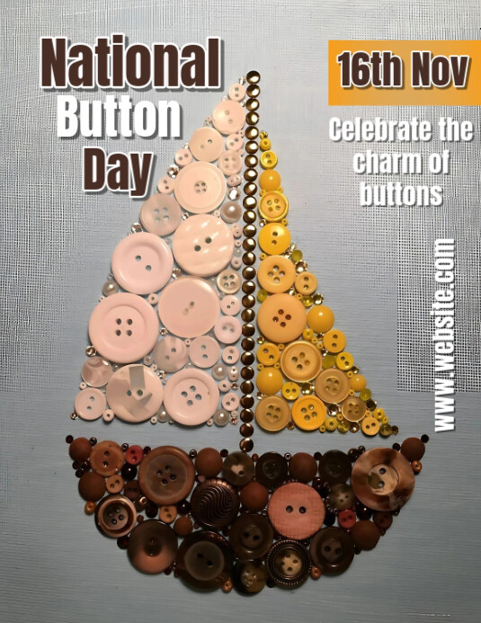 Copy of Grey Pastel National Button Day Flyer (us Letter) | PosterMyWall