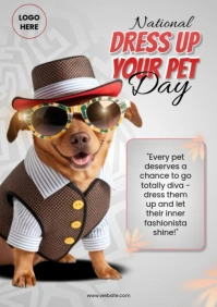 Grey Pastel National Dress Up Your Pet A5 template