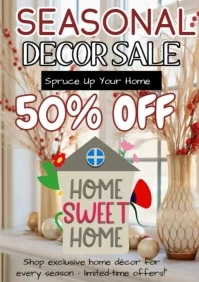 Grey Pastel Seasonal Home Decor Sale A2 template