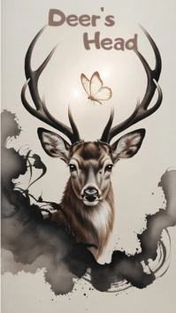 Grey Pastel The Deer's Head  Instagram Story template