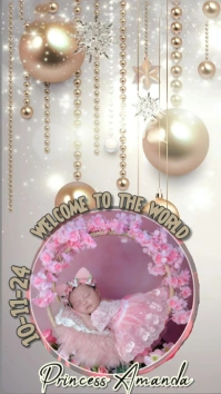 Grey Pastel Welcome To The World Whatsapp Status template