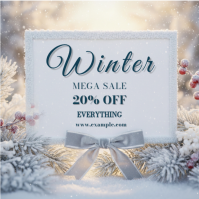 Grey Pastel Winter Sale  Instagram Post Iphosti le-Instagram template