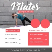 Grey Pilates Training Ad Square Video 方形(1:1) template