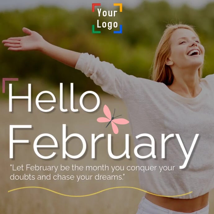 Copy of Grey Profesional Hello February Quotes Motivational Pos ...