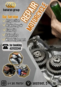 Grey Profesional Motorcycle Repair And Service A4 template