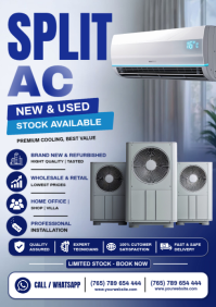 Grey Professional Air Conditioner Sale A4 template
