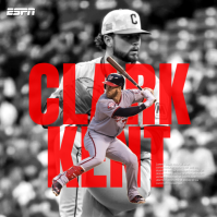 สีเทา Baseball Player Feature Instagram-opslag Template