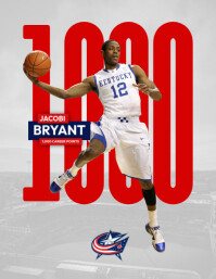 Red Professional Basketball Player Statistics Flyer (us Letter ...