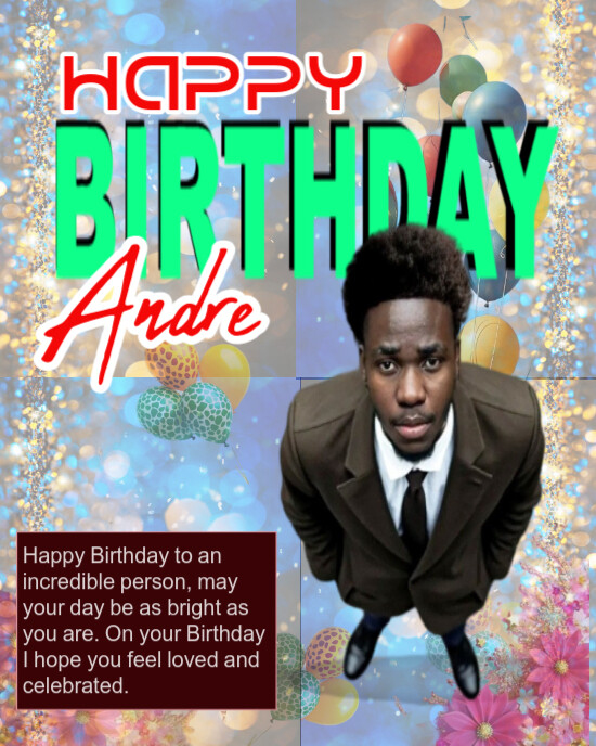 Grey Professional Birthday Instagram Portrait template