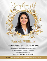 Grey Professional Burial Flyer | Burial Poster | Funeral Flyer | Burial Template | In Loving Memory