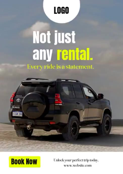 Grey Professional Car Rental Advertisement A3 Video Template | PosterMyWall