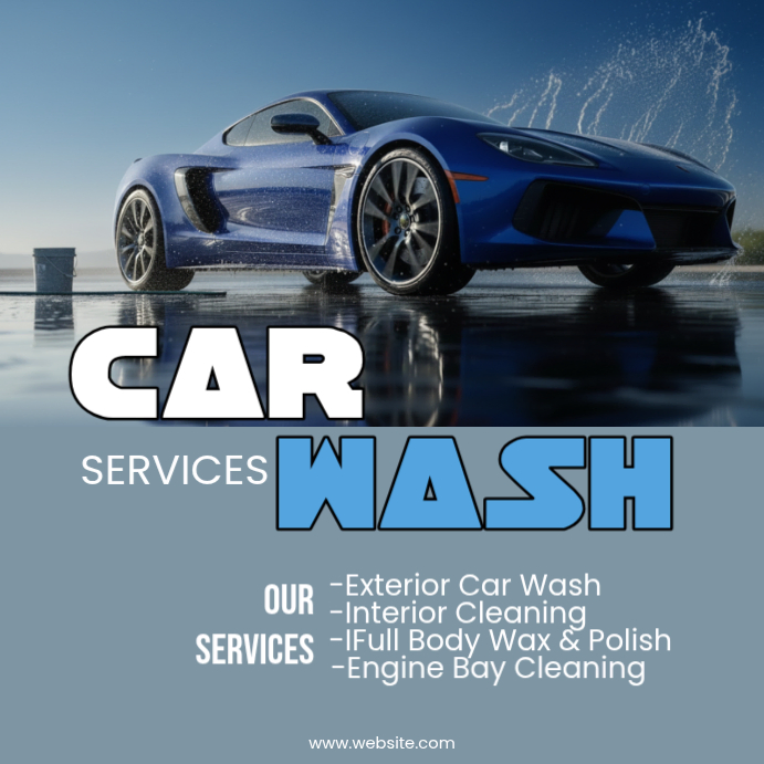 Grey Professional Car Wash Services Instagram Post Template | PosterMyWall