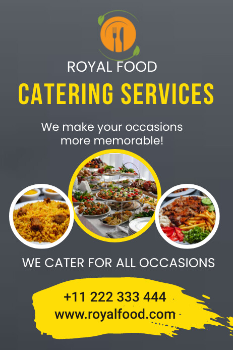 Grey Professional Catering Flyer Poster Template | PosterMyWall