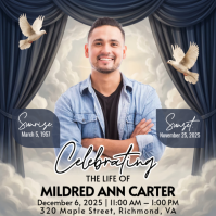 Grey Professional Celebration of Life Instagram Post template