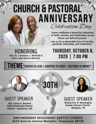 Grey Church Anniversary Celebration Flyer Template