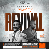 Grey Professional Church Revival Event Square template