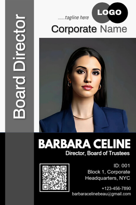 Grey Professional Corporate Business Id Poster Plakkaat template