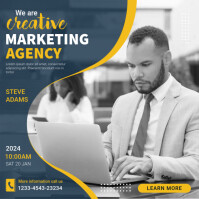 Grey Professional Creative Marketing Agency Instagram Post Instagram-opslag template