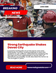 Grey Professional Earthquake Break News  Flyer (us Letter) template