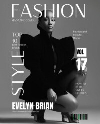 Grey Professional Fashion Magazine Cover  Instagram Portrait template