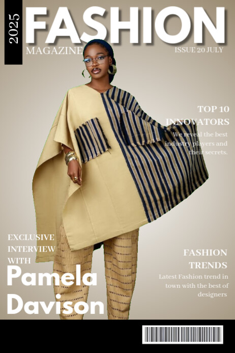 Grey Professional Fashion Magazine Cover  Poster Cartaz template
