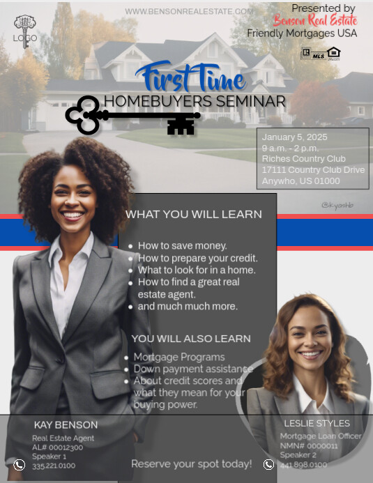 Grey Professional First Time Home Buyers Flyer (us Letter) Pamflet (VSA Brief) template