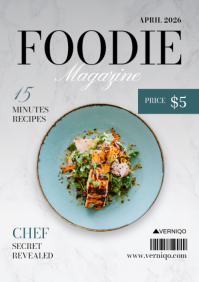 灰色 Food Magazine A4 Template - Page 1