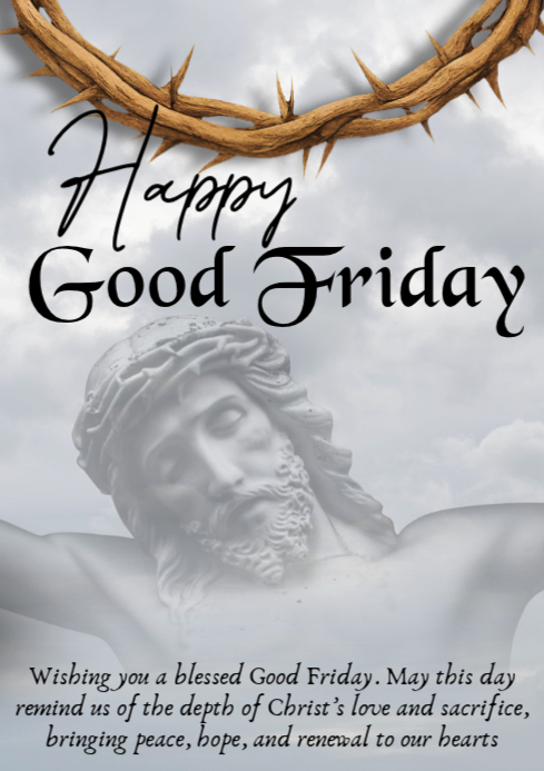 Grey Professional Good Friday A1 Template | PosterMyWall